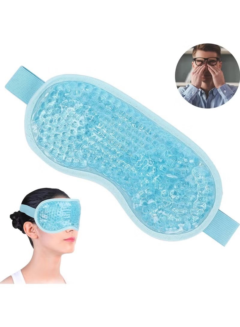 MJZ Gel Eye Mask Cold Pack Ice Eye Mask Puffy Eyes Dark Circles - Cooling Eye Mask Headaches - Eye Therapy Heat Mask Gel Beads - Cold and Hot Gel Sleep Eye Mask Stress Pain Relief Hot Eye Mask Puffiness - Image 1