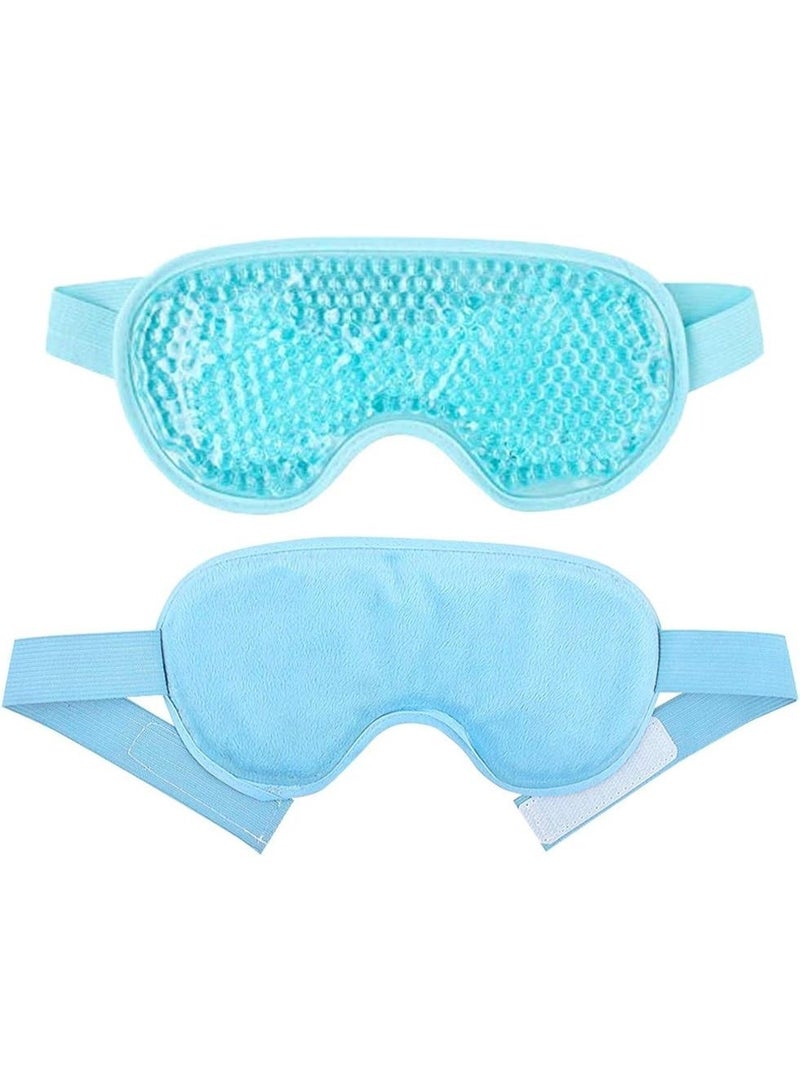 MJZ Gel Eye Mask Cold Pack Ice Eye Mask Puffy Eyes Dark Circles - Cooling Eye Mask Headaches - Eye Therapy Heat Mask Gel Beads - Cold and Hot Gel Sleep Eye Mask Stress Pain Relief Hot Eye Mask Puffiness - Image 2
