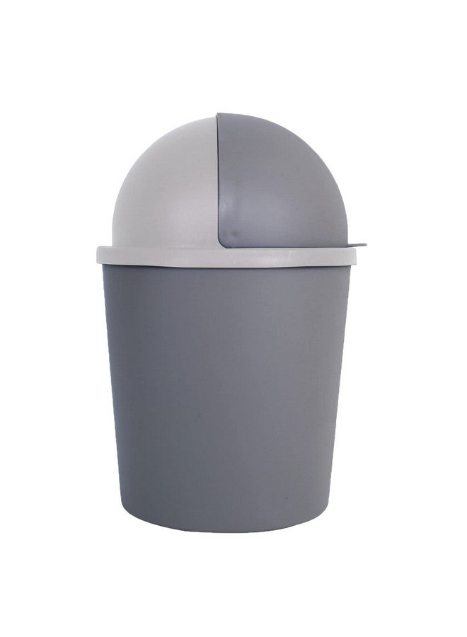 Kuber Industries Table Dustbin|Plastic Swinging Lid Waste Storage Garbage Bin|Desktop Trash Can For Study Table, Office(Gray) - Image 3