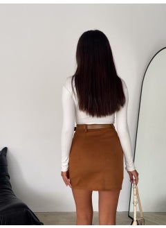 Win Moda Suede Skirt Short Belted / Belt Suede Skirt Model  - Image 3