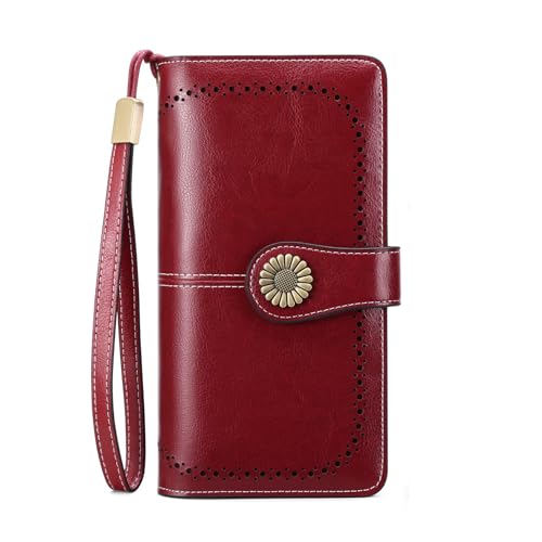 SENDEFN Wallets for Women Leather Credit Card Holder with RFID Blocking Large Capacity Wristlet - Image 1