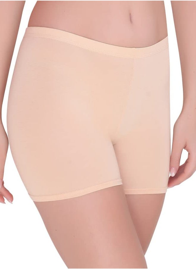 Women's Cotton Lycra Boyshort Panty (Pack of 2), Beige/White