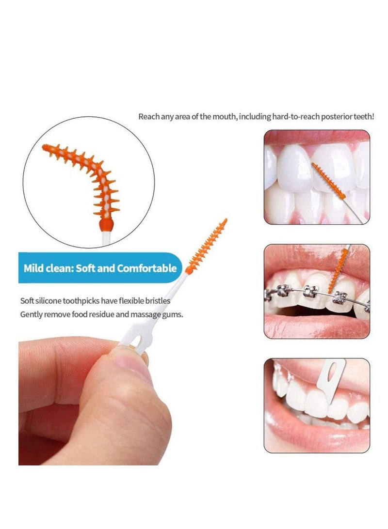آنسيلف 200 قطعة خيط تنظيف الأسنان اختيار مجموعة زرقاء - Image 2