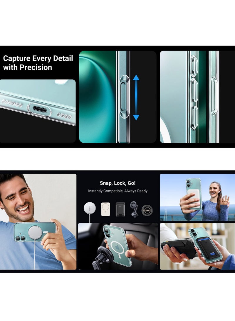 Techie حافظة آبل آيفون 16 بلس وواقي شاشة مجموعة 2 في 1 - حافظة شفافة مع ماغسيف وواقي شاشة زجاجي مقسى عالي الدقة - Image 5