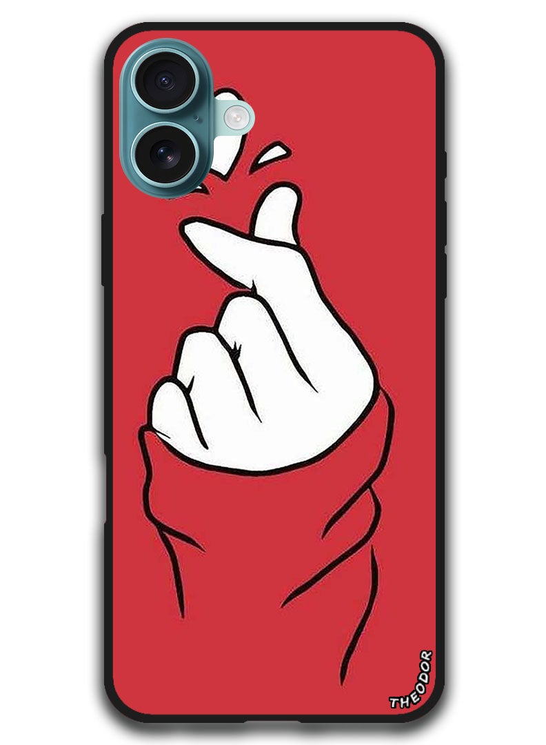 Theodor Protective Case Anti Scratch Shock Proof Bumper Cover For iPhone 16 (6.1)-inch Snap Love Red - Image 1