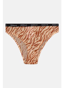 PUBLIC DESIRE Women Animal Print Mesh Panty, Brown  - Image 2