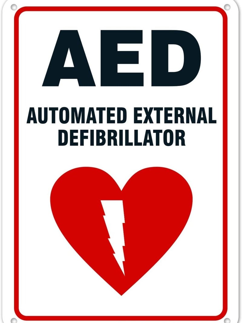 ARS ''AED Sign, Automated External Defibrillator Sign'', 10x7 Rust Free Aluminum, Weather/Fade Resistant, Easy Mounting, Indoor/Outdoor Use, by ARS - Image 1