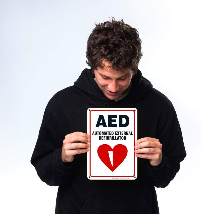 ARS ''AED Sign, Automated External Defibrillator Sign'', 10x7 Rust Free Aluminum, Weather/Fade Resistant, Easy Mounting, Indoor/Outdoor Use, by ARS - Image 2