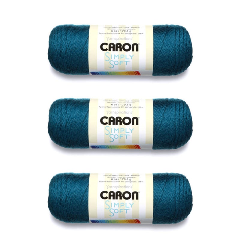 Caron Simply Soft Pagoda Yarn 3 Pack of 170g6oz Acrylic 4 Medium Worsted 315 Yards KnittingCrochet - Image 2