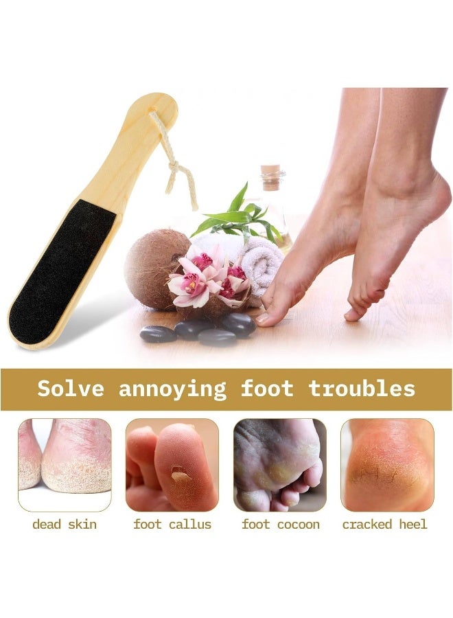 MOMENT Double-Sided Wood Foot File, Foot Pedicure Rasp Foot File And Cracked Skin Callus Remover For Feet Scraper File Brush Tools  - Image 2
