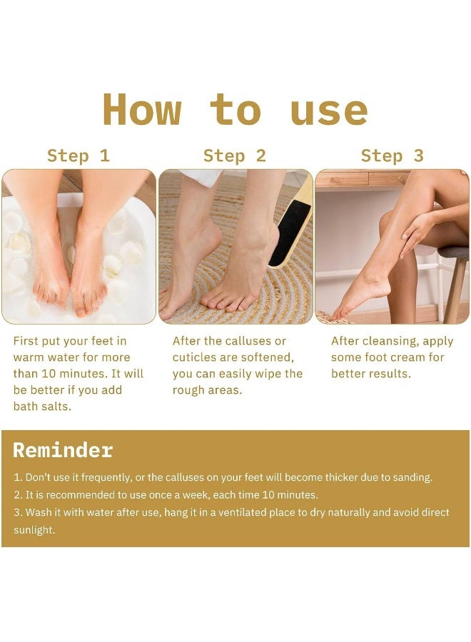 MOMENT Double-Sided Wood Foot File, Foot Pedicure Rasp Foot File And Cracked Skin Callus Remover For Feet Scraper File Brush Tools  - Image 5