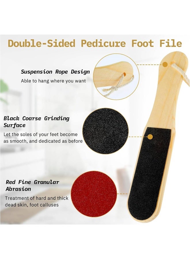 MOMENT Double-Sided Wood Foot File, Foot Pedicure Rasp Foot File And Cracked Skin Callus Remover For Feet Scraper File Brush Tools  - Image 4