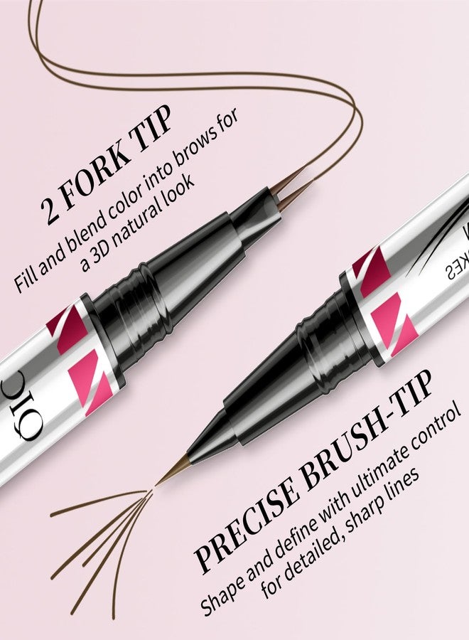 W3W Eyebrow Pencils for Women, 2-in-1 Dual-Ended Microblading Eyebrow Pencil Waterproof with 2 Fork Tip and Spoolie Brush for Hair-Like Natural Brows Eyebrow pen, Non-Dry, Last All-Day (Dark Brown) - Image 4