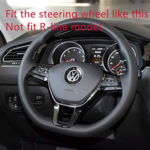 ZiWen Sport Style Carbon Fiber Print Steering Wheel Cover Trim for VW Volkswagen Atlas Tiguan Golf Jetta Passat - Image 3