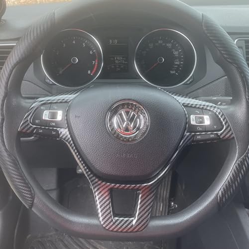 ZiWen Sport Style Carbon Fiber Print Steering Wheel Cover Trim for VW Volkswagen Atlas Tiguan Golf Jetta Passat - Image 2