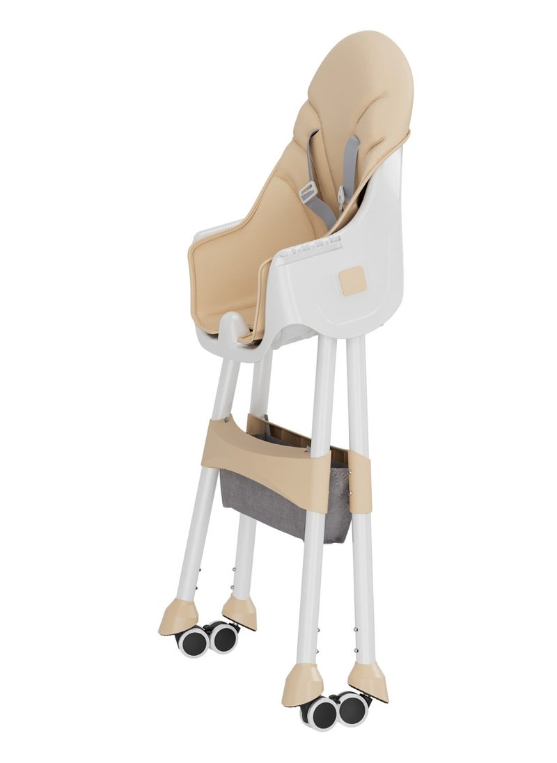 molody Adjustable Convertible Baby High Chair – 2-in-1 Portable Feeding Chair for Babies and Toddlers (6 Months to 4 Years) with Removable Tray, Safe 5-Point Harness, Foldable & Space-Saving Design – Easy-to-Clean and Height-Adjustable  - Image 4