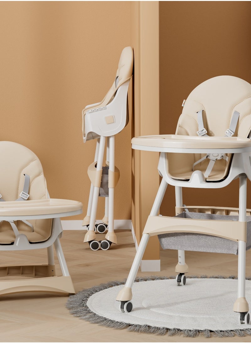 molody Adjustable Convertible Baby High Chair – 2-in-1 Portable Feeding Chair for Babies and Toddlers (6 Months to 4 Years) with Removable Tray, Safe 5-Point Harness, Foldable & Space-Saving Design – Easy-to-Clean and Height-Adjustable  - Image 1