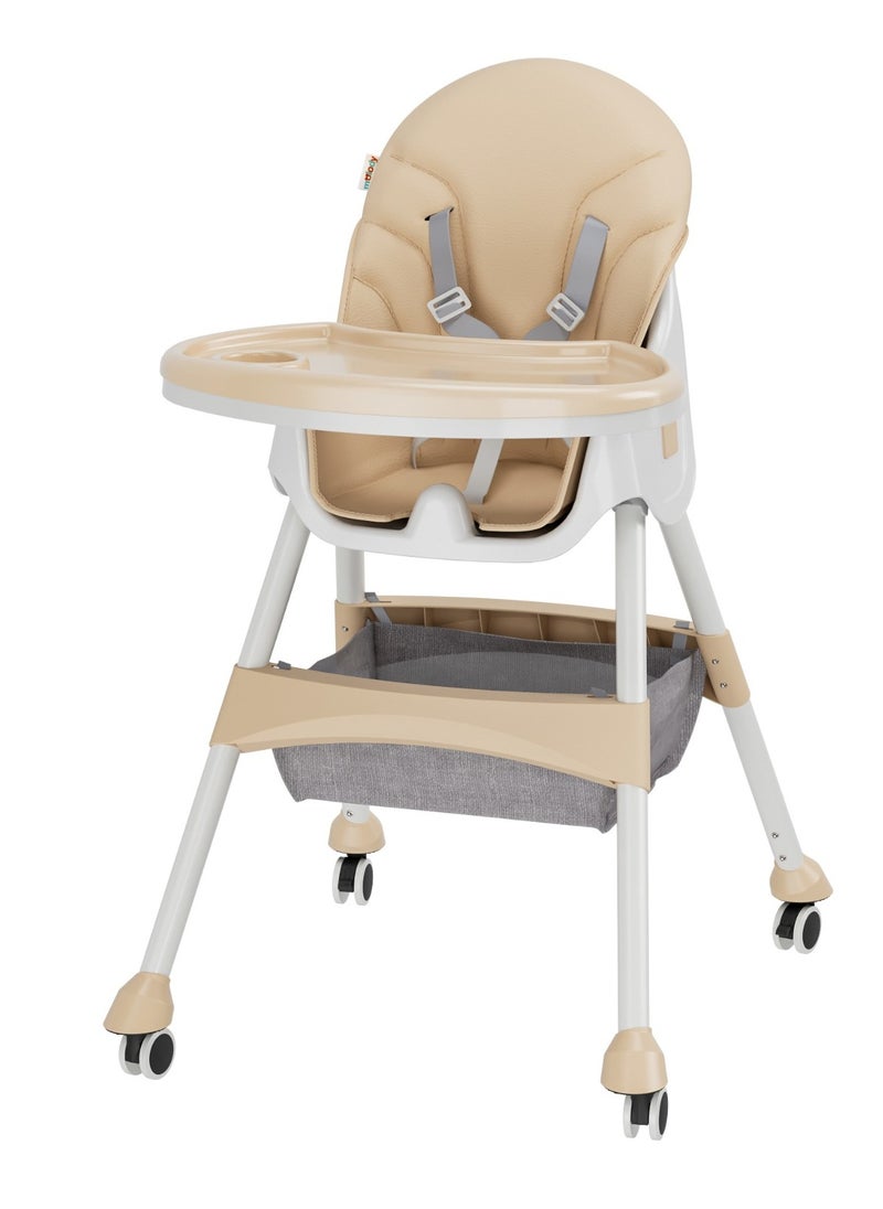 molody Adjustable Convertible Baby High Chair – 2-in-1 Portable Feeding Chair for Babies and Toddlers (6 Months to 4 Years) with Removable Tray, Safe 5-Point Harness, Foldable & Space-Saving Design – Easy-to-Clean and Height-Adjustable  - Image 2