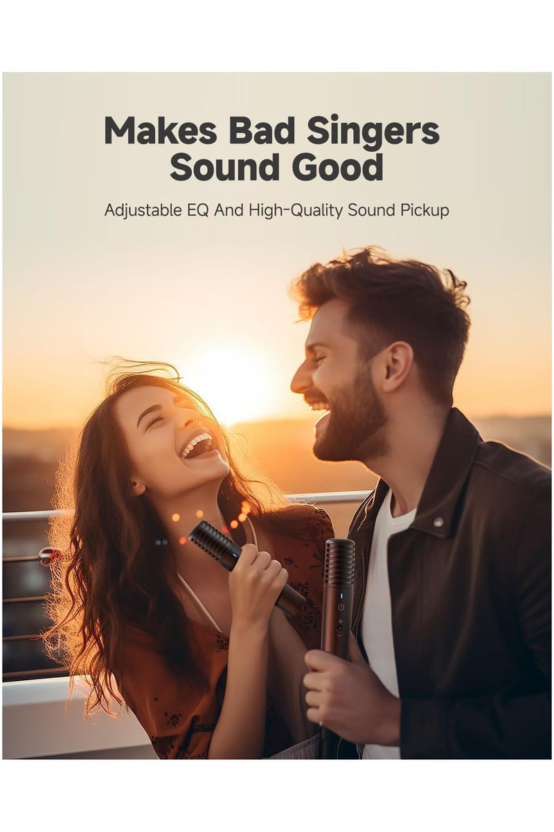 إكراه  جهاز كاريوكي ذكي Ikarao Break X2 للبالغين - مع شاشة لعرض كلمات الأغاني، وجهاز لوحي كاريوكي بسعة 64 جيجابايت، وميكروفونان لاسلكيان، ونظام كاريوكي احترافي، وطاقة قصوى 600 واط، و4 مصابيح دي جي، ومكبر صوت كاريوكي لأي مناسبة - Image 4