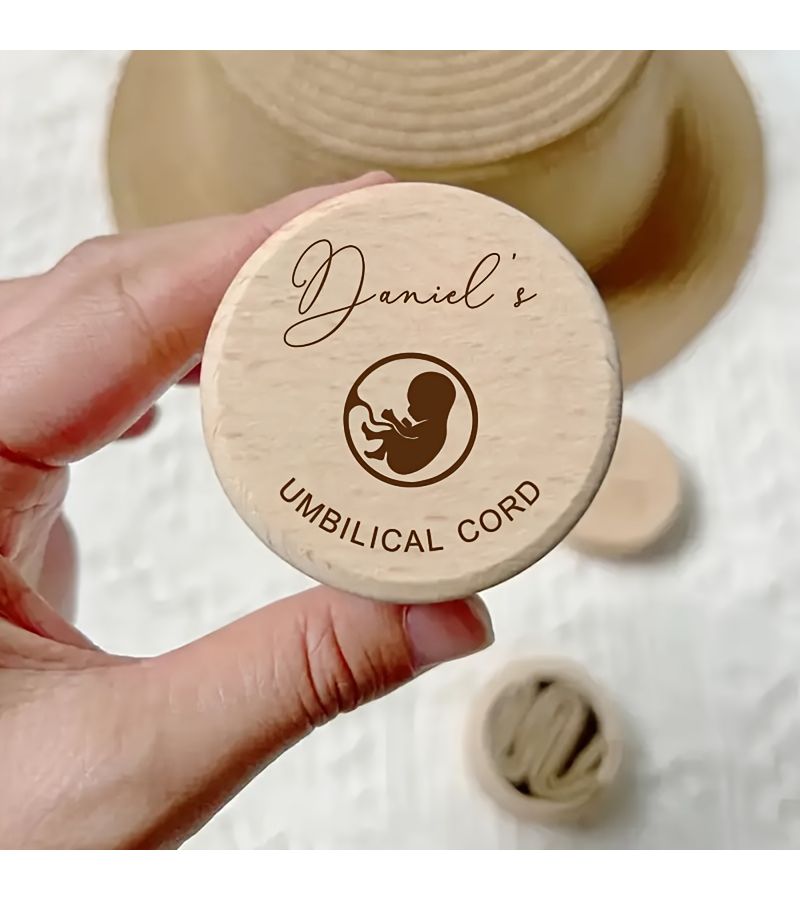 صندوق هدايا شخصي منقوش - صندوق تخزين خشبي لحفظ الذكريات - لحفظ الشعر والأسنان والحبل السري - تصميم مقص عتيق - هدية معمودية - هدية للآباء الجدد - حامل مجوهرات الحبل السري - الطراز 1 - Image 3