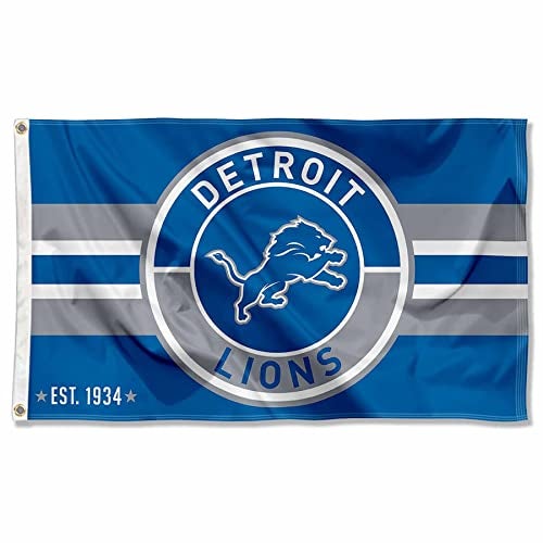 WinCraft Detroit Lions Patch Button Circle Logo Flag Large 3x5 Banner - Image 1