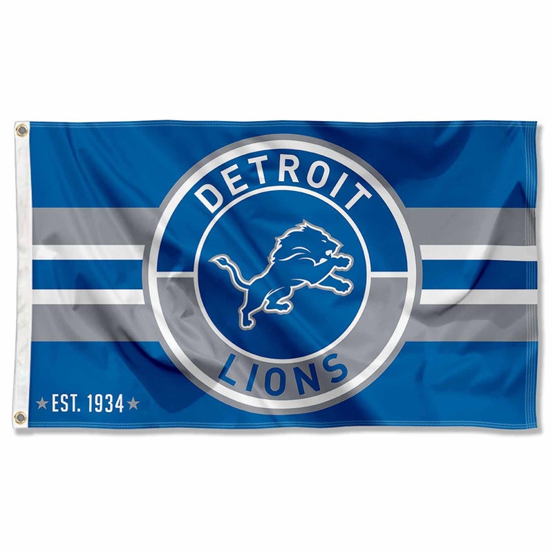 WinCraft Detroit Lions Patch Button Circle Logo Flag Large 3x5 Banner - Image 2
