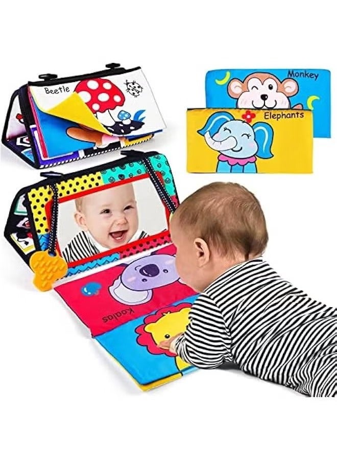 Gonice Baby Toys 0-6 Months Boys,Infant Mirror Toys with Cloth Books &Teethers High Contrast Newborn Sensory Montessori Toys for Newborn Girls Development Mat - Image 1