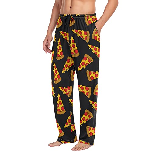 Ollabaky Men's Pajama Pants Doodle Pizza Pjs Bottoms with Pockets Sleep Lounge Pants for Men - Image 4