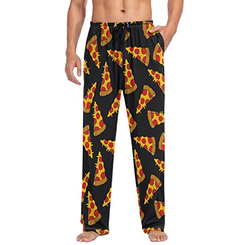 Ollabaky Men's Pajama Pants Doodle Pizza Pjs Bottoms with Pockets Sleep Lounge Pants for Men - Image 3