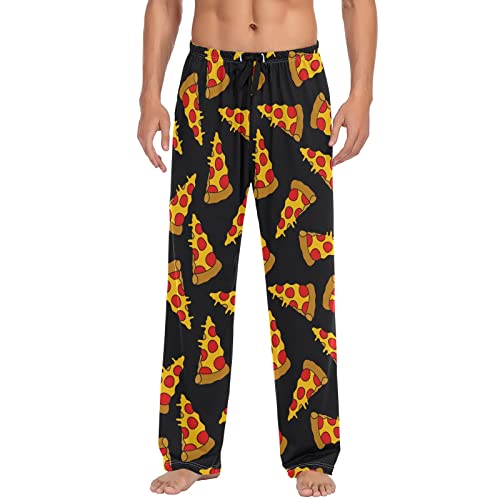 Ollabaky Men's Pajama Pants Doodle Pizza Pjs Bottoms with Pockets Sleep Lounge Pants for Men - Image 1
