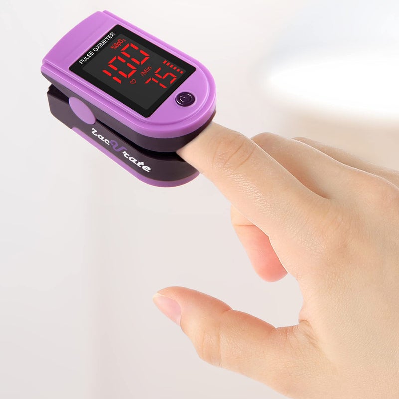 Zacurate Pro Series 500DL Fingertip Pulse Oximeter Blood Oxygen Saturation Monitor with Silicone Cover Batteries and Lanyard - Image 3