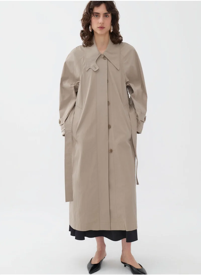 نوكتورن Double Breasted Oversize Trench Coat