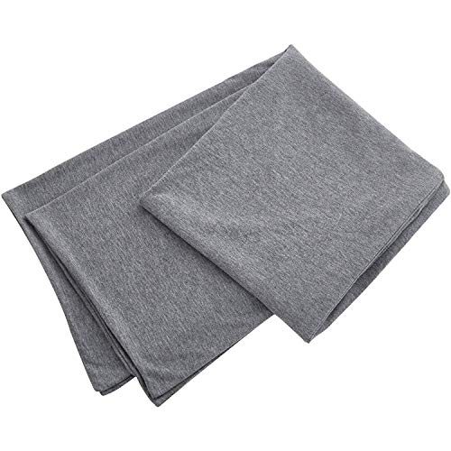 Oubonun 100% Jersey Cotton Body Pillow Cover with Zipper - Luxury Soft Removable Pillow Case - Long Fuzzy - Knitted (Grey, 21"X54") - Image 1