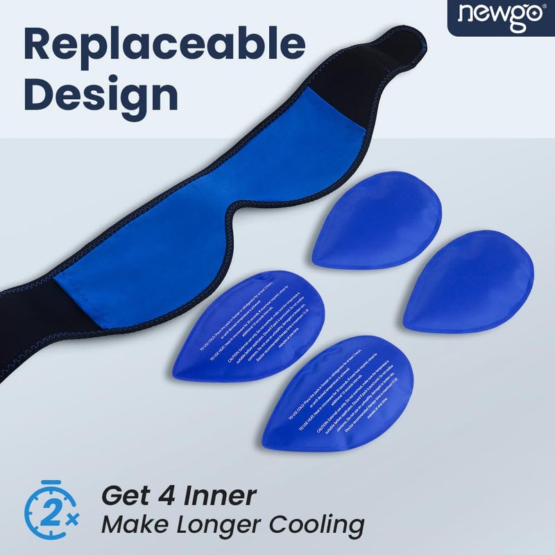 NEWGO Wisdom Teeth Ice Pack Head Wrap for Face Oral Surgery, FSA Eligible, Jaw Ice Pack for Face with 4 Hot Cold Gel Pack for TMJ, Tooth Extraction, Tonsillectomy Recovery - Image 3