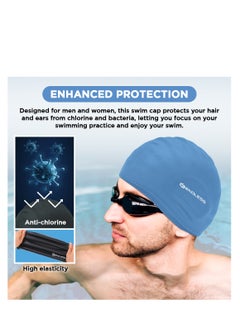ENDLESS  Comfortable Silicon Swimming Cap with Ergonomic Ear Pockets | Fully Elastic Waterproof Cap for Long and Short Hair with Thicker Edge | For Women and Men  - Image 4