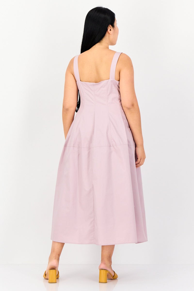 Kathy Ireland Women Solid Midi Dress, Purple  - Image 3