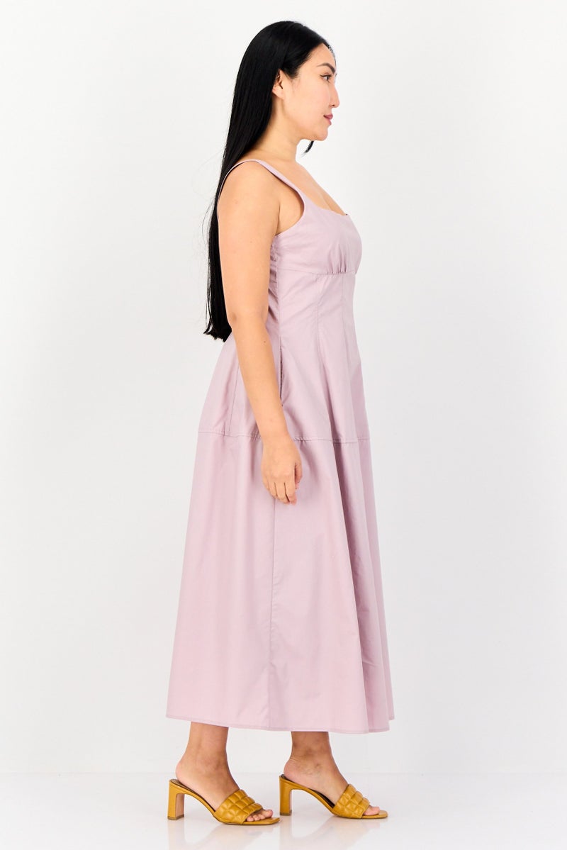 Kathy Ireland Women Solid Midi Dress, Purple  - Image 2