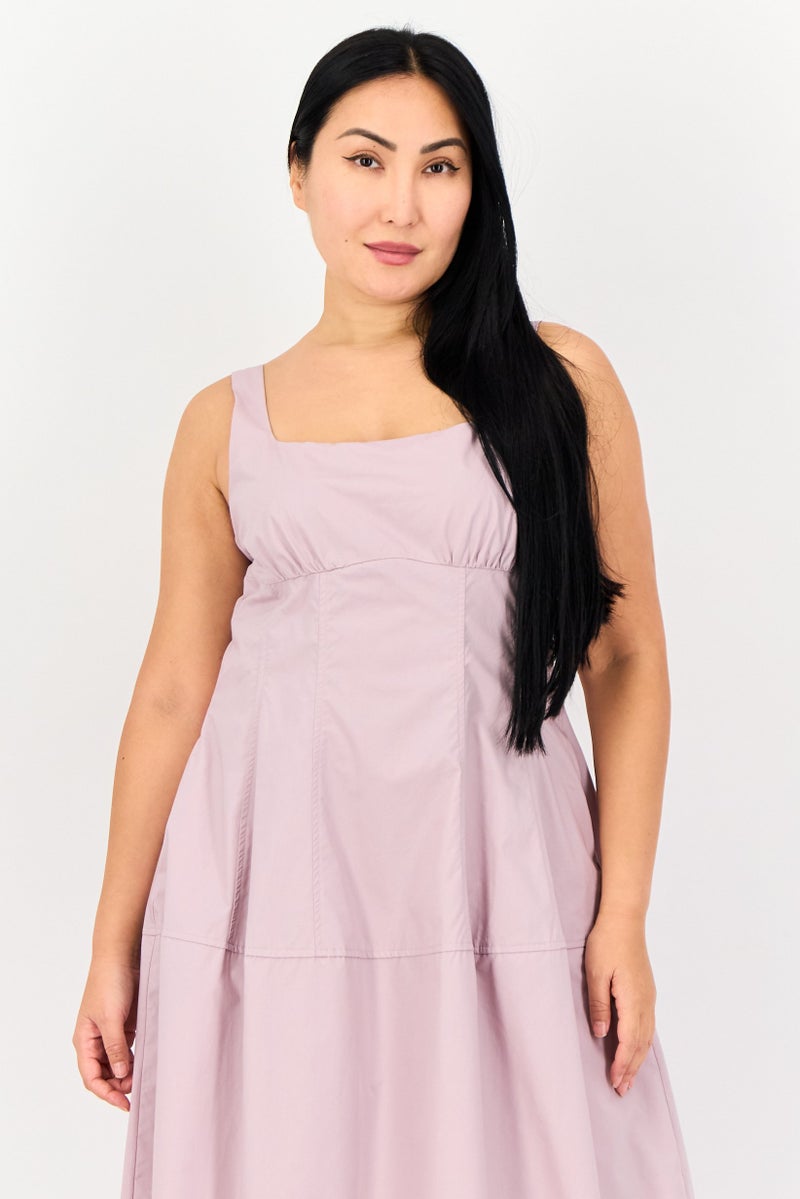 Kathy Ireland Women Solid Midi Dress, Purple  - Image 4