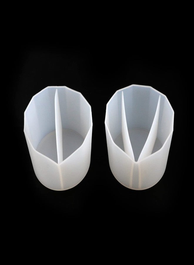 Oedema 2PCS Silicone Split Cups Fluid Art Split Cups Reusable Mixing Cup 2+3 Channels, for Paint Pouring, Drawing, Crafts - Image 1