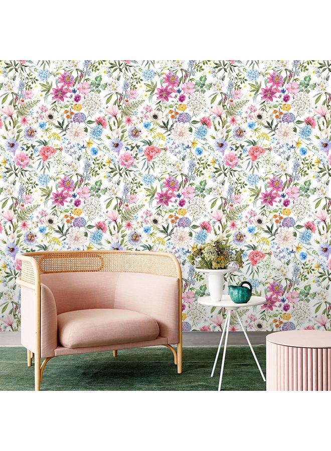 Bluejw Hot Sale Bedroom Renovation Beautify Wallpaper Watercolor Floral Self Adhesive Wallpaper Removable Wall Decoration Living Room Mural - Image 2