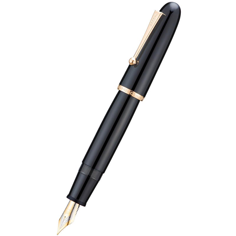Lanxivi Jinhao 9019 Fountain Pen Dadao Series Black Acrylic Gold Trim #8 Extra Fine Nib with Large Converter for Writing, Signature and Calligraphy - Image 2