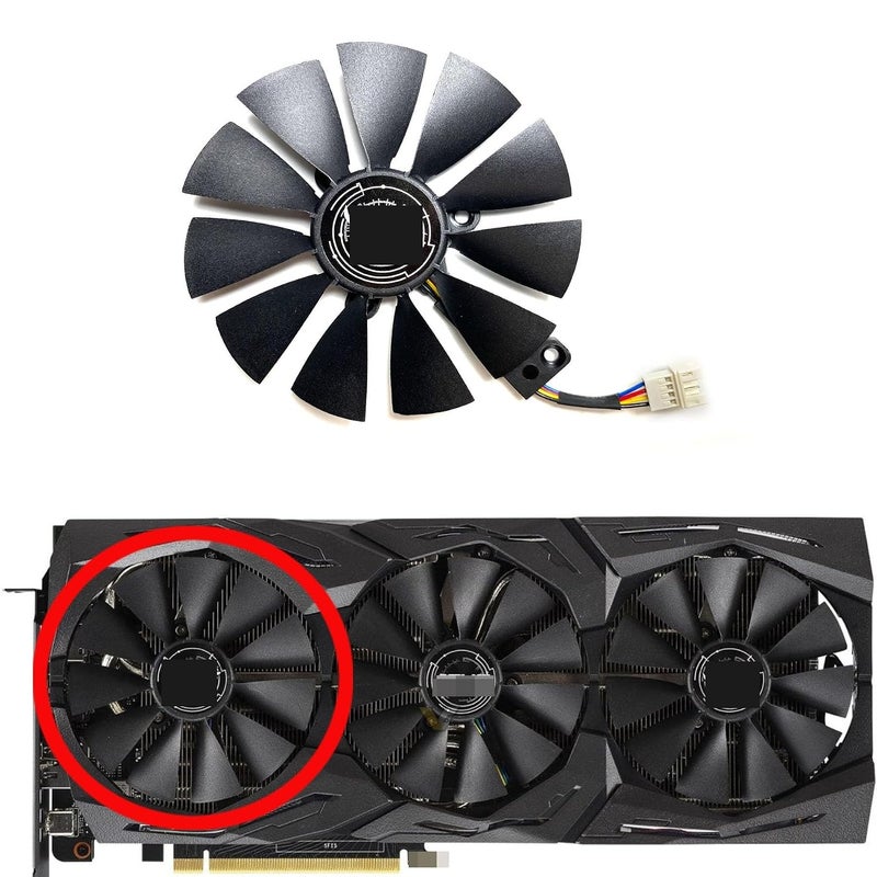 for ASUS for GeForce for RTX2060 2060S 2070 ROG Strix OC Graphics Card Replacement Fan T129215SH T129215SL Easy to Replace(Left Fan)