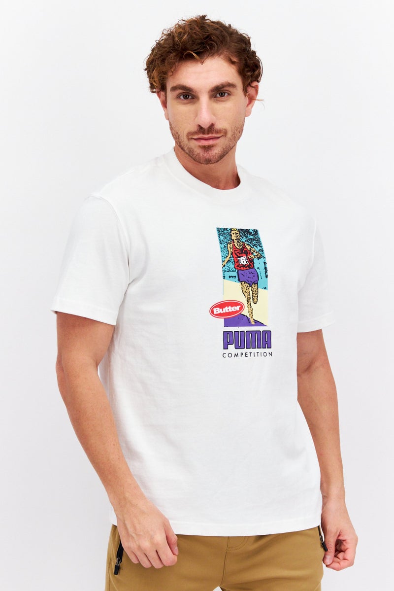 Puma x Butter Men Sportswear Fit Training T-Shirt, White Combo - Image 1