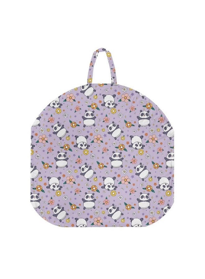Babrukda Funny Panda Newborn Lounger Cover Daisy Floral Purple Pattern Baby Lounger Cover with Portable Handle Removable Slipcover for Infant Lounger Pillow Holiday Gifts (Lounger Not Included) -1 - Image 1