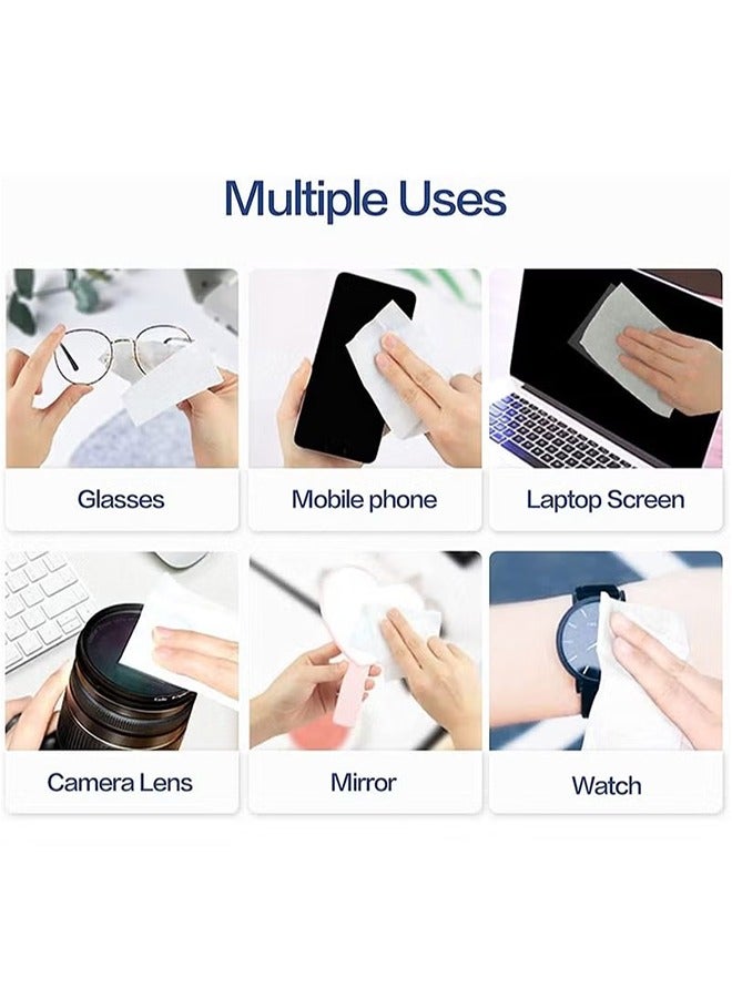 Genrice Glasses cleaning wipes, glasses wipes 100 pcs,  pre-moistened and quick-drying, individually wrapped, suitable for all types of glasses and electronic screens  - Image 4