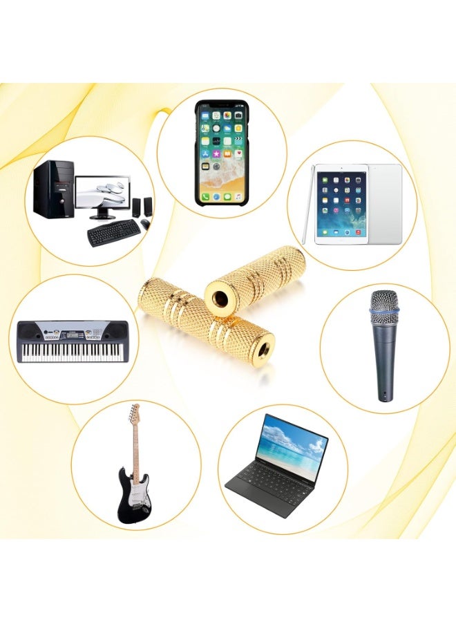 4pcs Female to Female Aux Adapter 3.5mm,Gold Zinc Alloy Stereo Coupler,Plug & Play Audio Connector for Car/Home Devices - Image 2