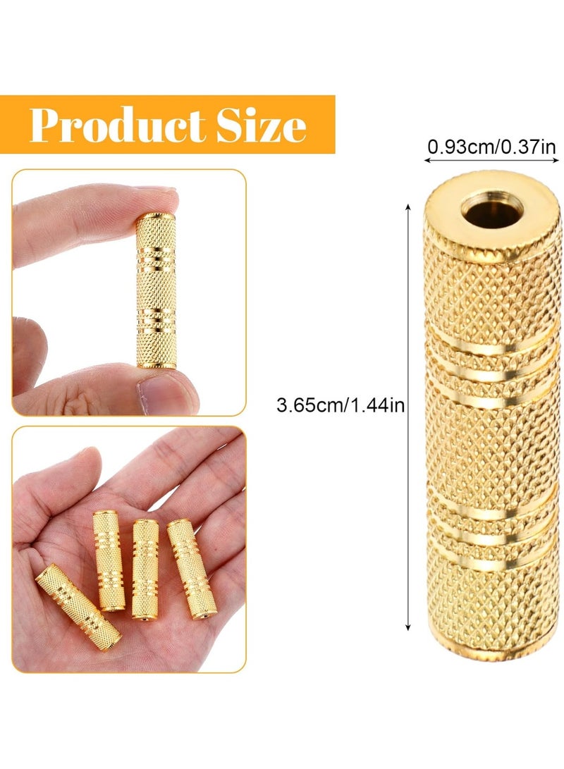 4pcs Female to Female Aux Adapter 3.5mm,Gold Zinc Alloy Stereo Coupler,Plug & Play Audio Connector for Car/Home Devices - Image 3