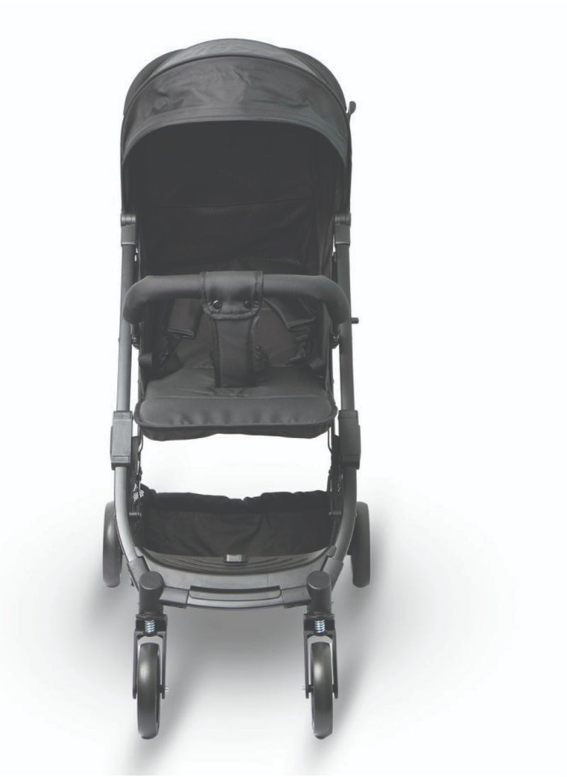 Moms Magic Baby Stroller – One-Hand Fold, Adjustable Features, 5-Point Safety Harness, and Large Storage for Babies 0-36 Months Black  - Image 2
