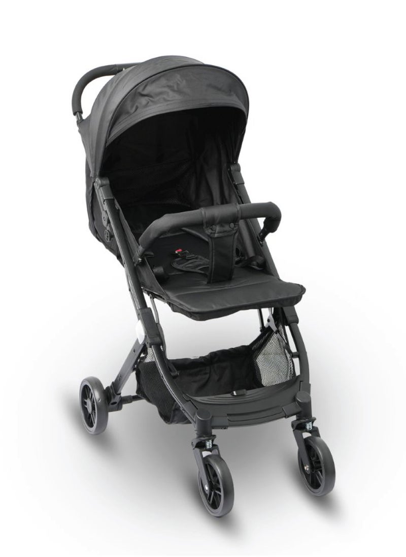 Moms Magic Baby Stroller – One-Hand Fold, Adjustable Features, 5-Point Safety Harness, and Large Storage for Babies 0-36 Months Black  - Image 1