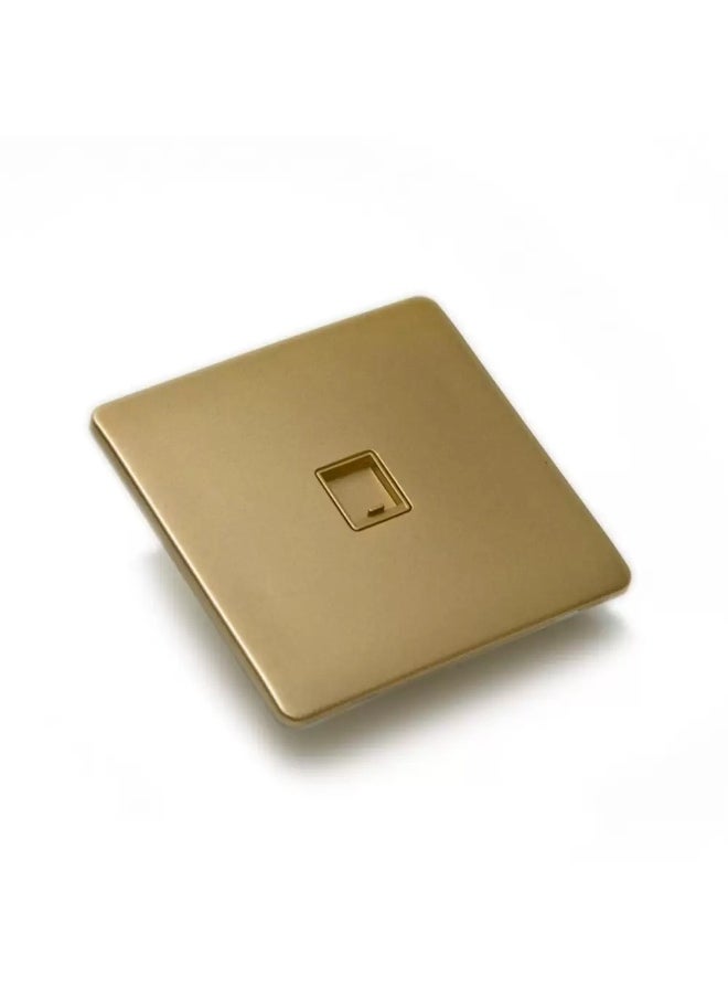 FYM FYM - 1 Gang RJ45 Socket Outlet, Gold, 86x86mm, Polycarbonate Fire Retardant Switch, Durable & High Quality | 1 Year Warranty 